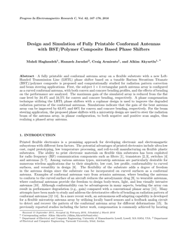 Design and Simulation of Fully Printable Conformal Antennas with BST/Polymer Composite Based Phase Shifters