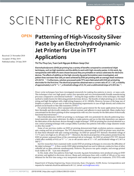 Patterning of High-Viscosity Silver Paste by an Electrohydrodynamic