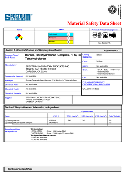 Material Safety Data Sheet