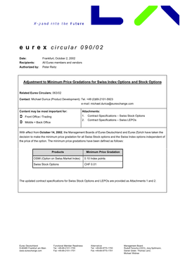 090/02-02.10.02-Adjustment to Minimum Price Gradations for Swiss Index Options and Stock Options