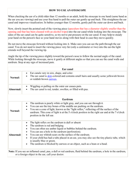 HOW to USE an OTOSCOPE When Checking the Ear of a Child Older