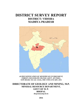 District Survey Report District: Vidisha Madhya Pradesh