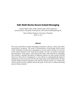 Multi-Device Secure Instant Messaging