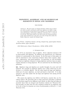 Arxiv:1507.04134V1 [Math.RA]