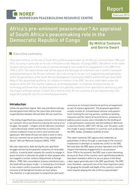 An Appraisal of South Africa's Peacemaking Role in The