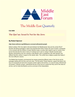 The Qur'an: Israel Is Not for the Jews: Claims to the Holy Land