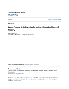 Uncomfortable Bedfellows: Locke and the Libertarian Theory of Property