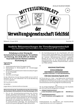 Mitteilungsblatt KW 25 2019