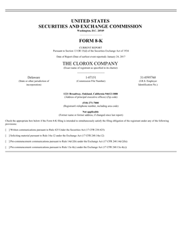 United States Securities and Exchange Commission Form