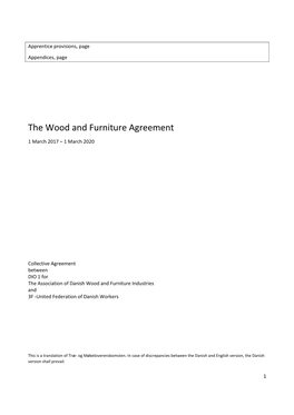 The Wood and Furniture Agreement