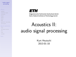 Audio Signal Processing