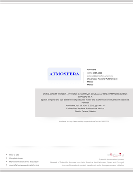 Redalyc.Spatial, Temporal and Size Distribution of Particulate Matter And