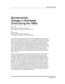 Socioeconomic Changes in Distressed Cities During the 1980S