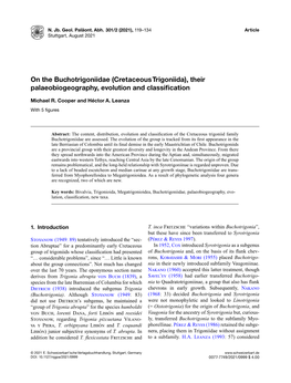 On the Buchotrigoniidae (Cretaceous Trigoniida), Their Palaeobiogeography, Evolution and Classiﬁcation