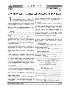 Statuia Lui Vasile Alecsandri Din Iaşi