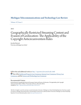 Geographically Restricted Streaming Content and Evasion of Geolocation