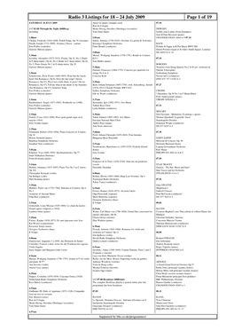 Radio 3 Listings for 18 – 24 July 2009 Page 1 Of