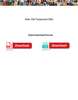 Seth Old Testament Wiki