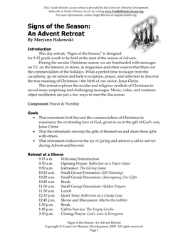 An Advent Retreat by Maryann Hakowski