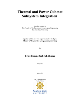 Thermal and Power Cubesat Subsystem Integration