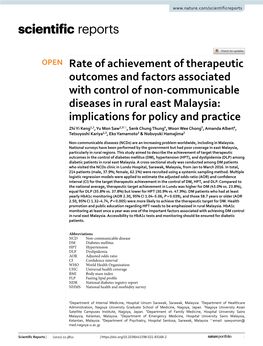 Rate of Achievement of Therapeutic Outcomes and Factors Associated