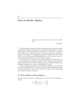 7 More on Bracket Algebra