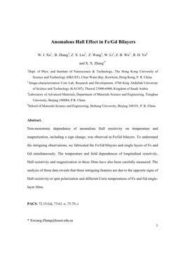 Anomalous Hall Effect in Fe/Gd Bilayers