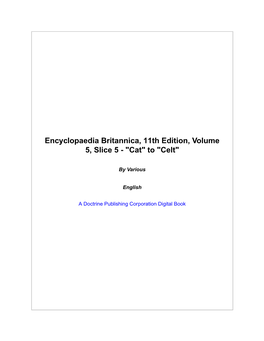 Encyclopaedia Britannica, 11Th Edition, Volume 5, Slice 5 - 