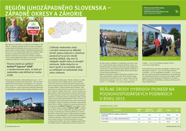 Región Juhozápadného Slovenska – Západné Okresy a Záhorie