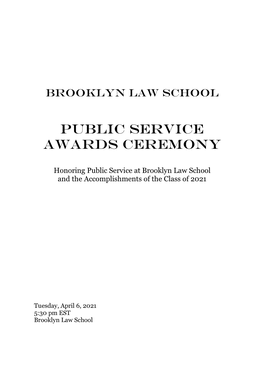 Public Service Awards Ceremony