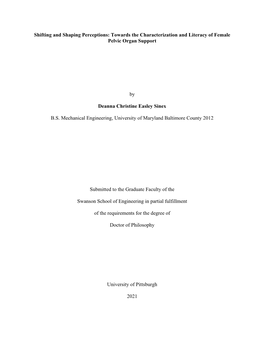 Towards the Characterization and Literacy of Female Pelvic Organ Support