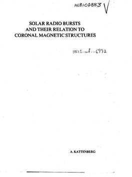 Nlbic0s33 Solar Radio Bursts and Their Relation To