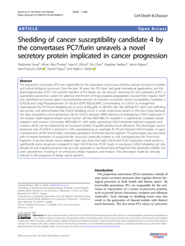 Shedding of Cancer Susceptibility Candidate 4 by the Convertases