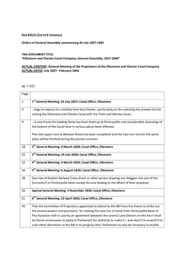 Orders of General Assembly Commencing 26 July 1827-1845