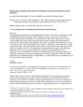 How to Label Plant Structures with Doubtful Or Mixed Identities? Zootaxa