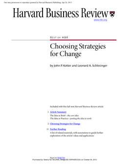 Choosing Strategies for Change