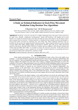 A Study on Technical Indicators in Stock Price Movement Prediction Using Decision Tree Algorithms