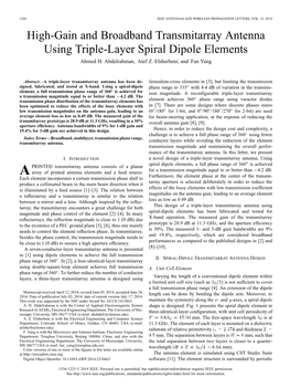 High-Gain and Broadband Transmitarray Antenna Using Triple-Layer Spiral Dipole Elements Ahmed H