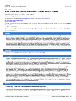 Atom Probe Tomography Analysis of Exsolved Mineral Phases