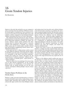 Groin Tendon Injuries