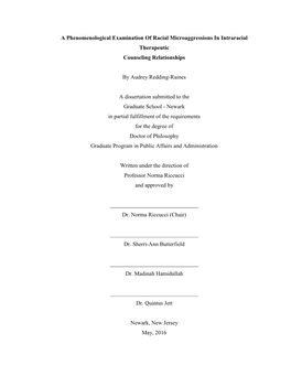 A Phenomenological Examination of Racial Microaggressions in Intraracial Therapeutic Counseling Relationships