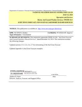 10-320 Surf Zone Forecast and Coastal/Lakeshore Hazard Services