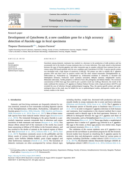 Development of Cytochrome B, a New Candidate Gene for a High Accuracy