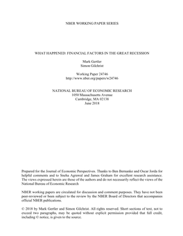 What Happened: Financial Factors in the Great Recession