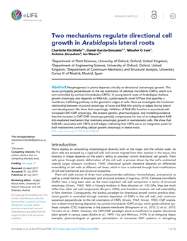 Two Mechanisms Regulate Directional Cell Growth in Arabidopsis Lateral Roots