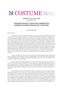 International Costume Committee Comité International Du Costume