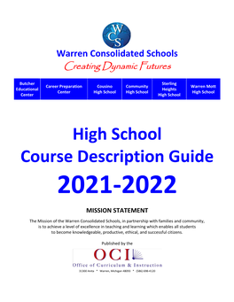 High School Course Description Guide 2021-2022
