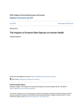 The Impacts of Invasive Plant Species on Human Health