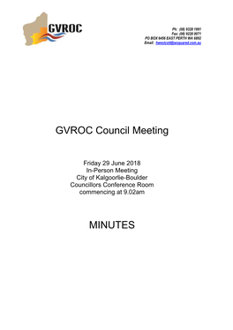 GVROC Council Meeting