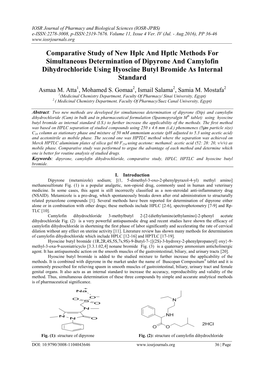 Comparative Study of New Hplc and Hptlc Methods for Simultaneous